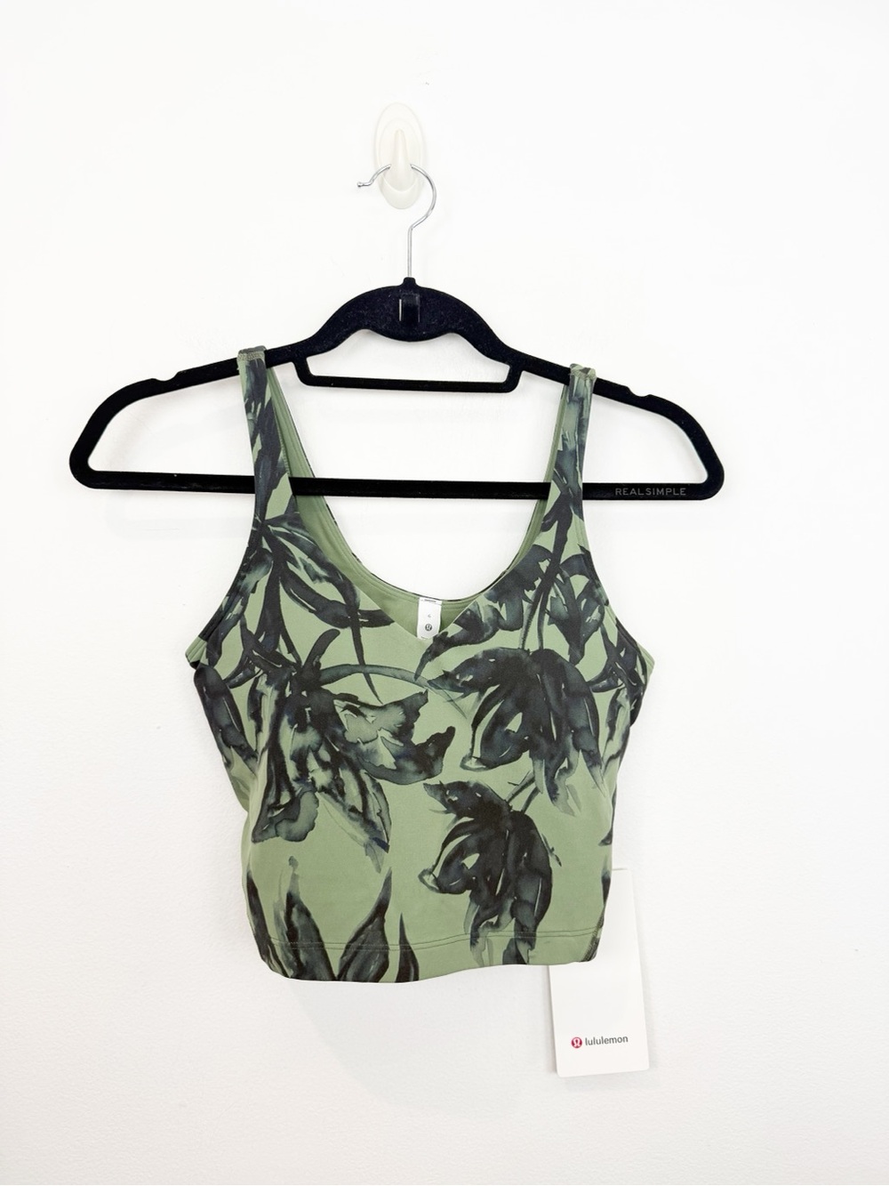 lululemon athletica Green Floral Print Tank Top